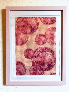 Pink Disco Ball Diamond Art | 13.5 x 17.5" Frame | Unique Handmade Gift Idea